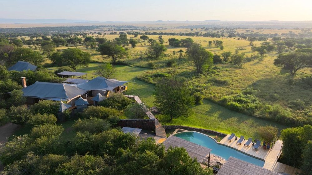 Sayari Camp from the air, northern Serengeti