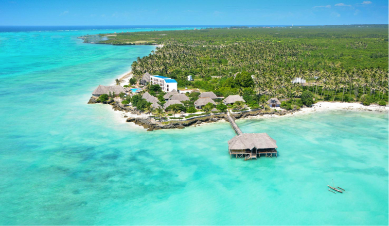 Dhow on coral reef off Mafia Island