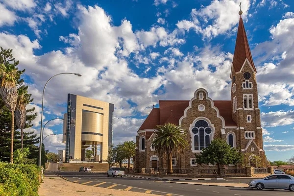 The Christuskirche and the Independence Memorial Museum in central Windhoek