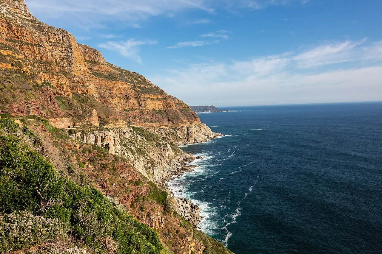 Cliffs and the Atlantic along Chapman's Peak Drive on the Cape Peninsula