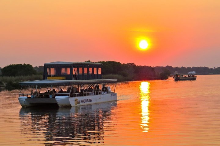 Sunset cruise on the Zambezi River above Victoria Falls
