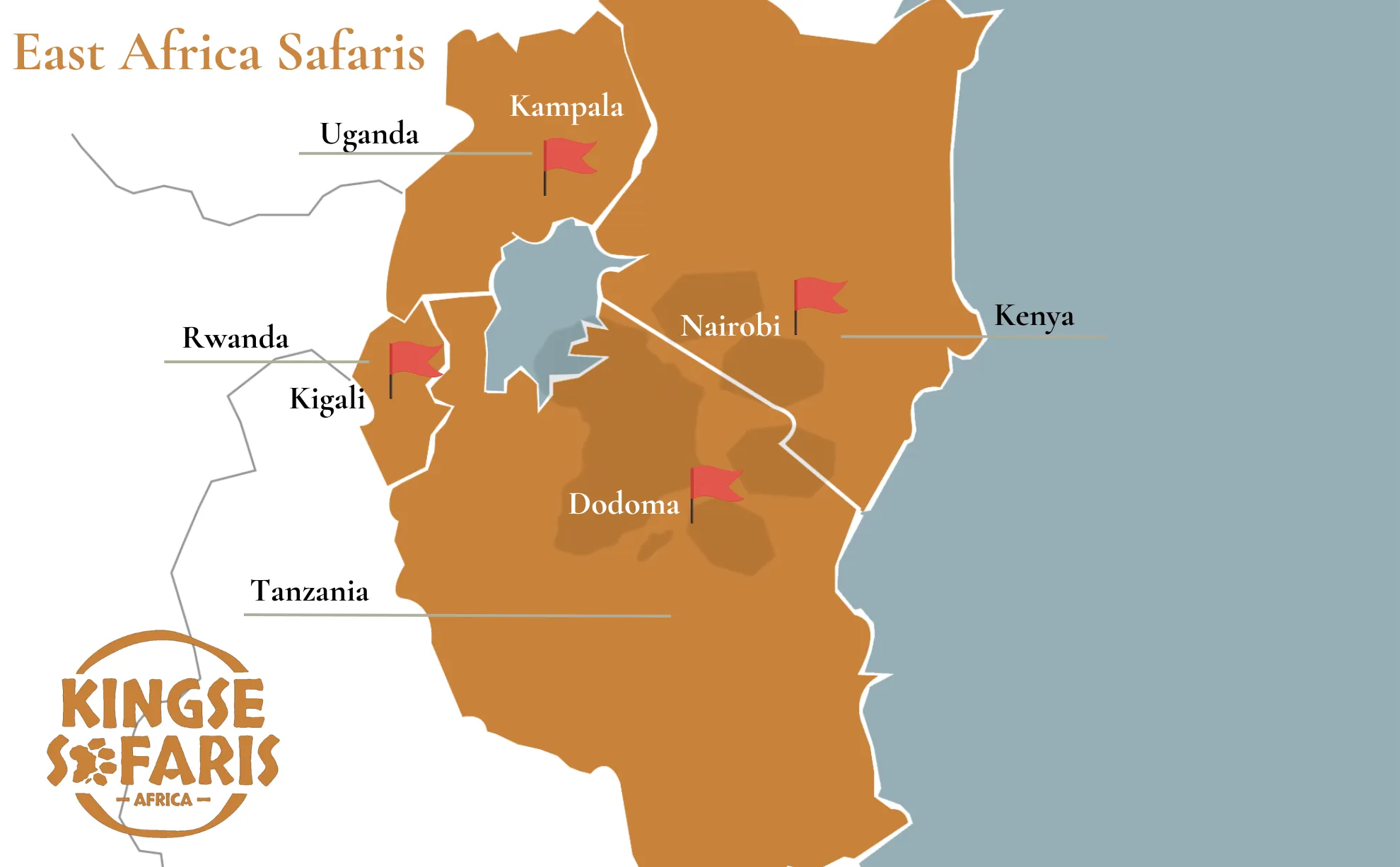 East Africa Destinations Map